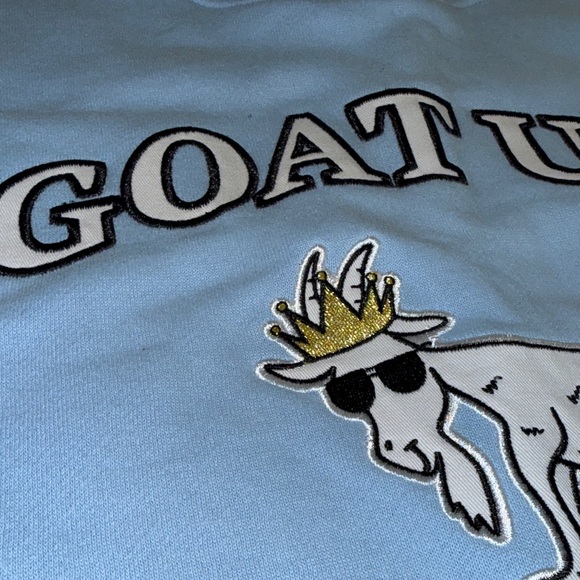 GOAT USA BRAND NEW Light Blue Men's Sweatshirt Sz Sm - Picture 4 of 13